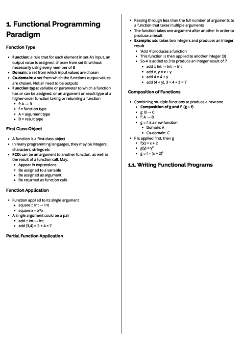  Computer science (7517) Functional Programming Paradigm Revision Note