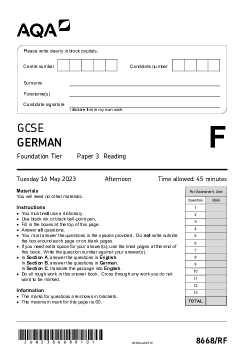German 8668/RF June 2023