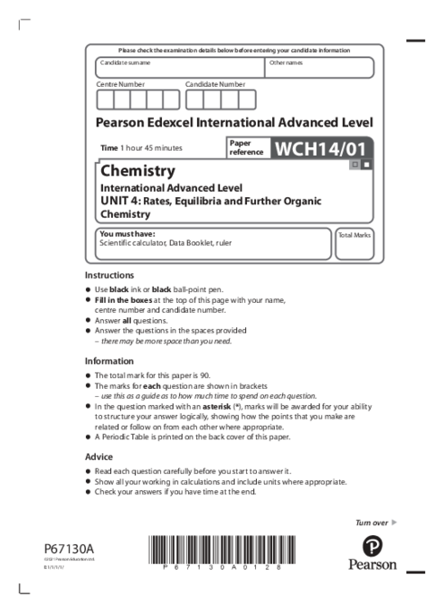 Chemistry WCH14/01 October 2021