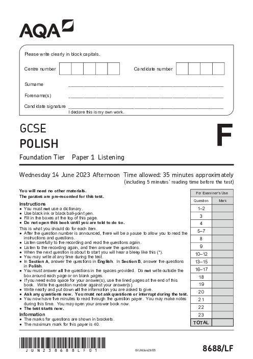 Polish 8688/LF June 2023