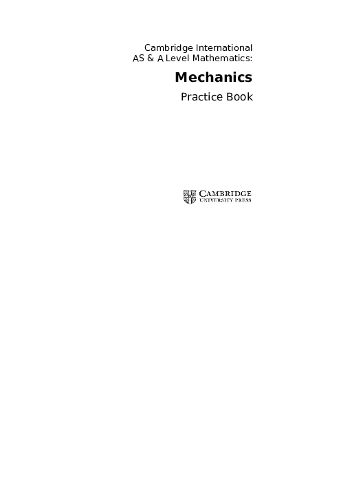  Mechanics , 9709 Practice Book AS and A Level | Free PDF