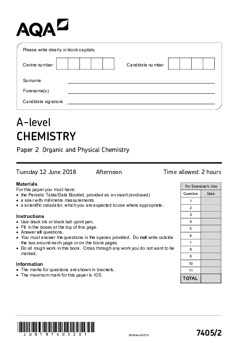 Chemistry 7405/2 June 2018
