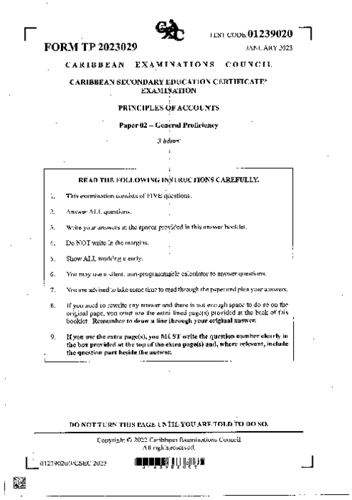 POA January 2023 Paper 2