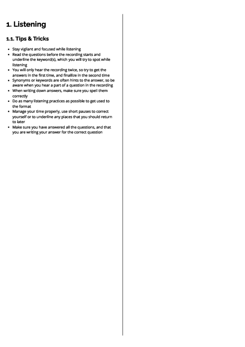  Arabic Foreign Language (0544) Listening Revision Note