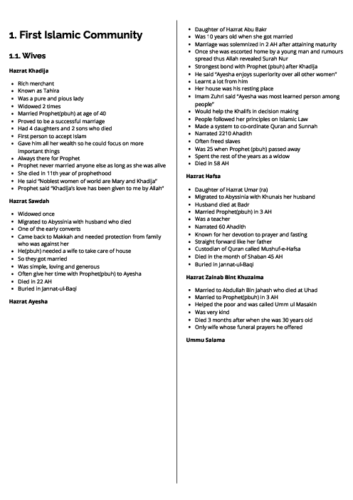 Islamiyat (0493) First Islamic Community Revision Note