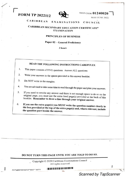 POB June 2022 Paper 2