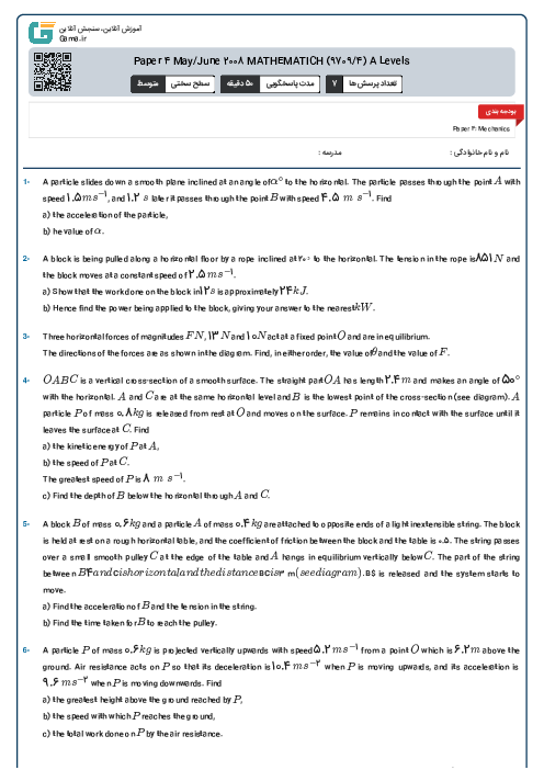 Paper 4  May/June 2008 MATHEMATICH (9709/4) A Levels