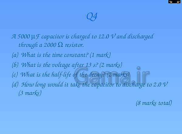 A Level Physics PowerPoint Presentation | Capacitor Question- پیش نمایش