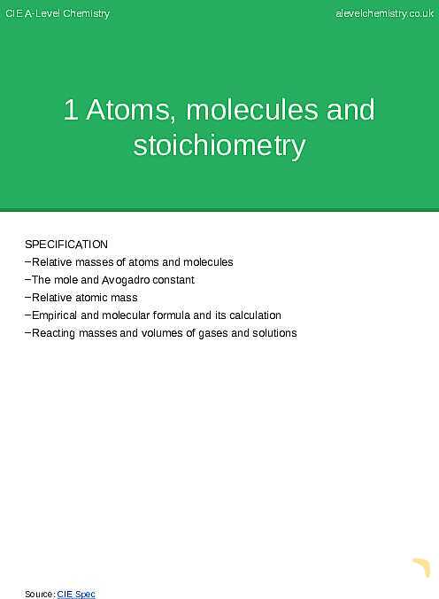 Mastering Atoms, Molecules, and Stoichiometry: Essential Chemistry Concepts and Calculations- پیش نمایش