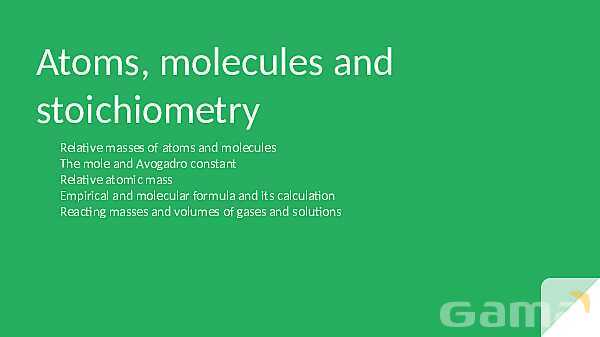 Atoms, Molecules & Stoichiometry: Essential Guide to Relative Mass, Moles, and Empirical Formulas for AS & A Level Chemistry- پیش نمایش