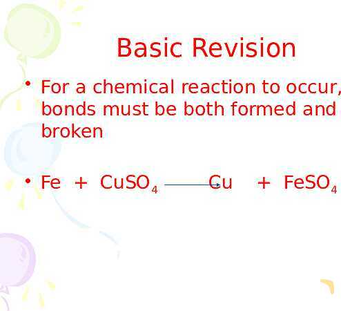 Free PowerPoint on Chemical Reactions | Energy Changes, Bonds & Reaction Types- پیش نمایش