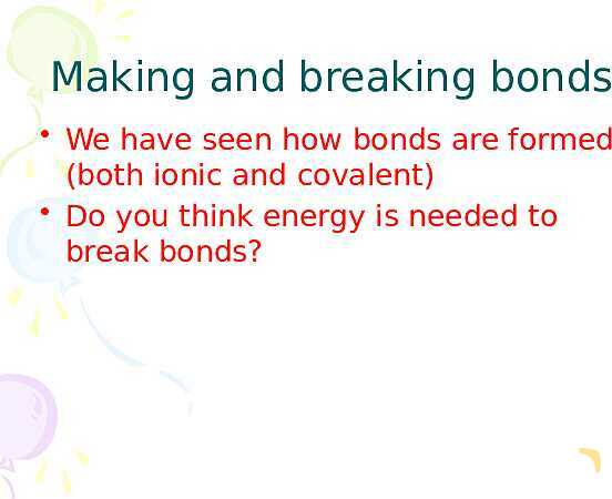 Free PowerPoint on Chemical Reactions | Energy Changes, Bonds & Reaction Types- پیش نمایش