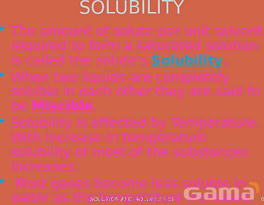 Solutions and Solubility | Free Chemistry PowerPoint- پیش نمایش