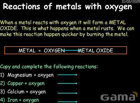 Reactivity Series (Metal Reactions with Oxygen, Water, and Acids) | Free Chemistry PowerPoint- پیش نمایش