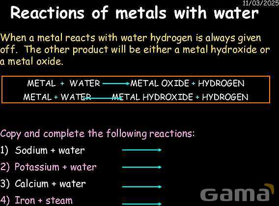 Reactivity Series (Metal Reactions with Oxygen, Water, and Acids) | Free Chemistry PowerPoint- پیش نمایش