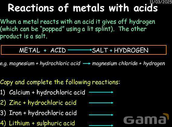 Reactivity Series (Metal Reactions with Oxygen, Water, and Acids) | Free Chemistry PowerPoint- پیش نمایش