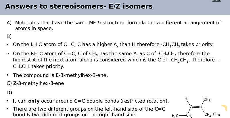 Optical Isomers | Free Chemistry PowerPoint- پیش نمایش