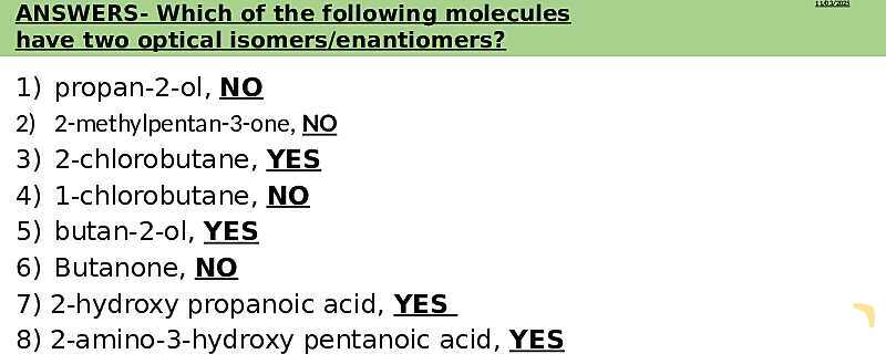 Optical Isomers | Free Chemistry PowerPoint- پیش نمایش