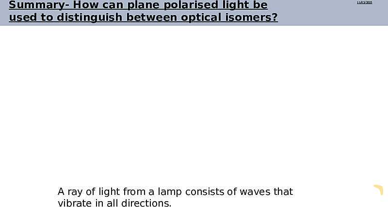 Optical Isomers | Free Chemistry PowerPoint- پیش نمایش