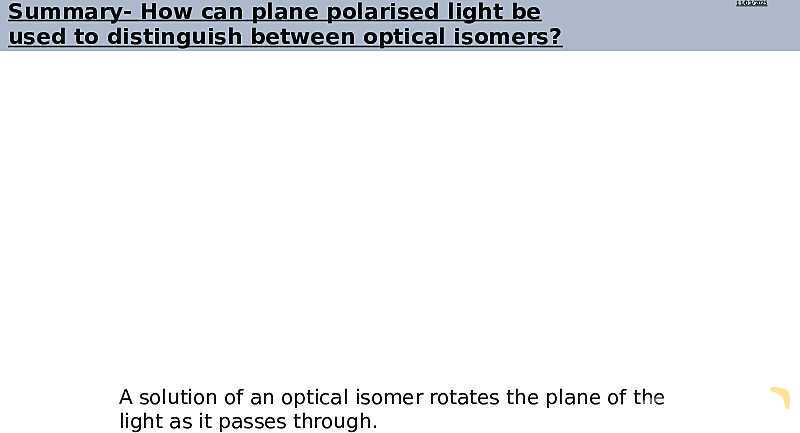 Optical Isomers | Free Chemistry PowerPoint- پیش نمایش