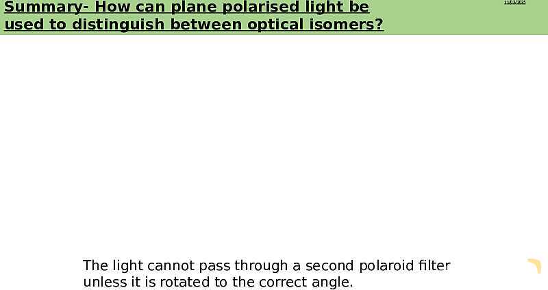 Optical Isomers | Free Chemistry PowerPoint- پیش نمایش