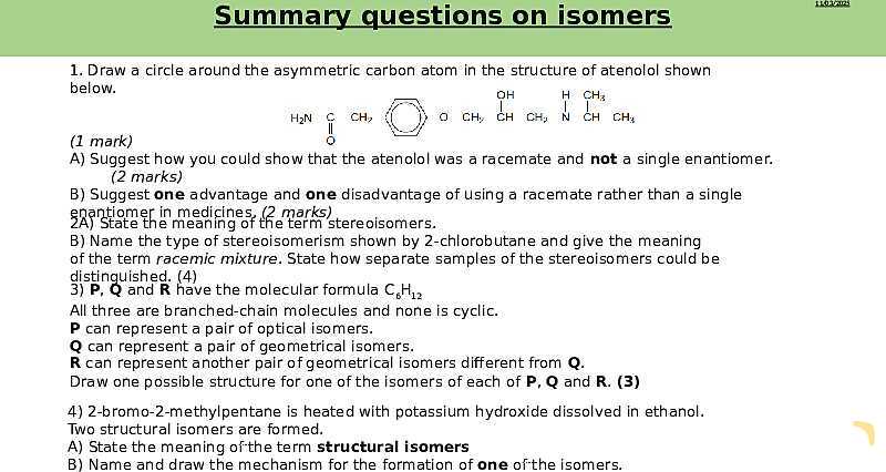 Optical Isomers | Free Chemistry PowerPoint- پیش نمایش