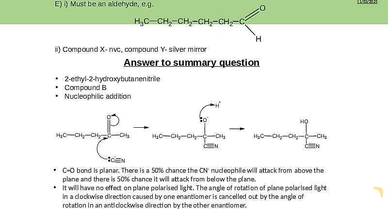 Aldehydes, Ketones, and Hydroxynitriles | Free Chemistry PowerPoint- پیش نمایش