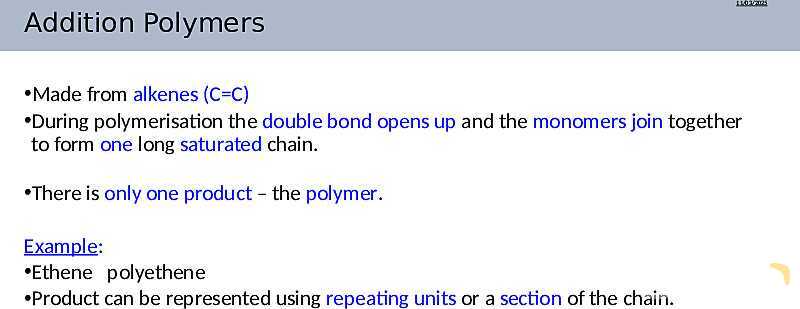 Understanding Addition Polymers | As & A Level Chemistry 9701 PowerPoint- پیش نمایش