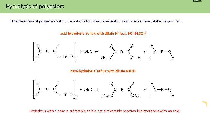 Condensation Polymers | As & A Level Chemistry 9701 PowerPoint- پیش نمایش