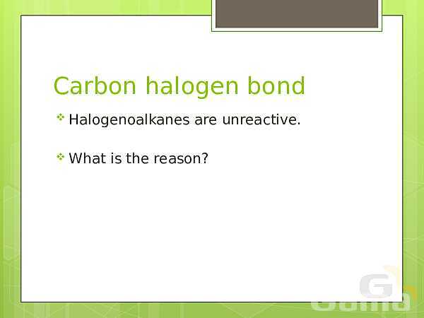 A Level  Chemistry PowerPoint Presentation | Organic Halogen Compounds- پیش نمایش