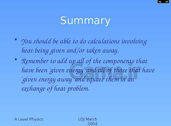 A Level Physics PowerPoint Presentation | Specific Heat Capacity and Latent Heat- پیش نمایش